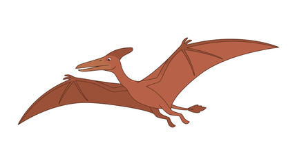 Cartoon Pterodactyl Flying Isolated on White Background © Nila