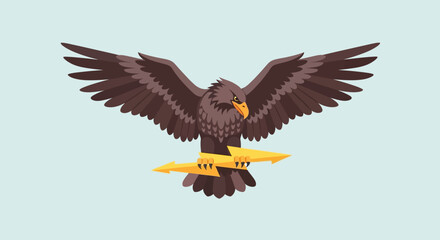 Fototapeta premium Majestic eagle soaring with outstretched wings in flight