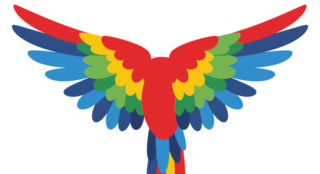 Colorful Parrot Wings Spread