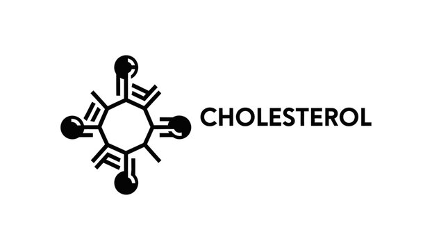 Cholesterol chemical structure molecule conceptual icon.