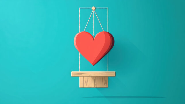 Love trap, Love trap concept with heart shadow in flat illustration style, symbolic and modern design