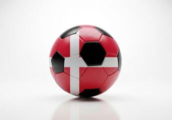 Fototapeta premium Soccer ball with the flag of denmark isolated on white background