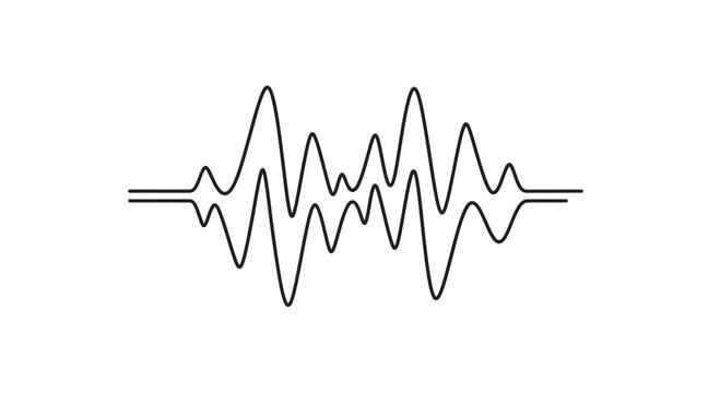 Sound wave pattern graphic design element.