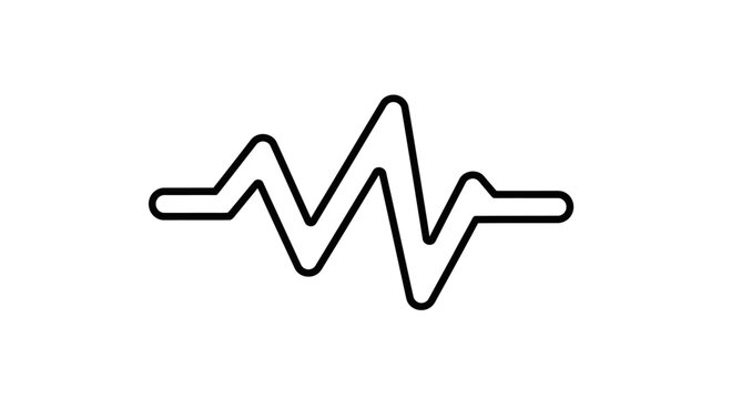 Black line graph pulse wave symbol.