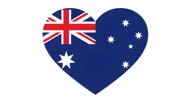 Australia Flag Heart PNG &mdash; Ikon Hati Bendera Australia PNG