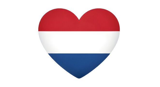 Netherlands Flag Heart PNG &mdash; Ikon Hati Bendera Belanda PNG