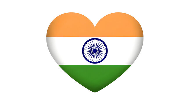ndia Flag Heart PNG &mdash; Ikon Hati Bendera India PNG