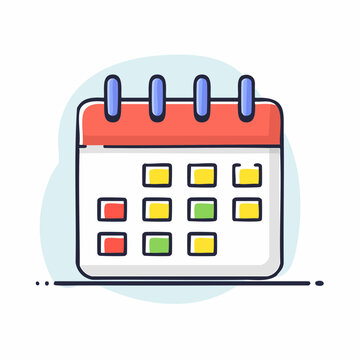 Calendar Icon with Colored Dates