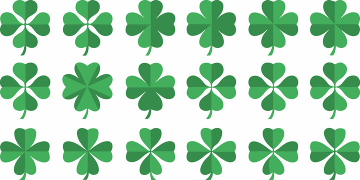 green clover pattern on white background