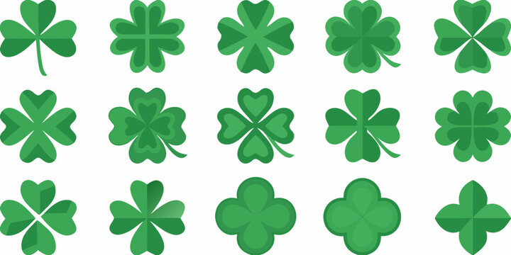 green clover leaves vector illustration arranged in rows