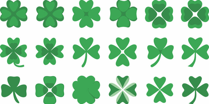 green clover pattern with three and four leaf variations