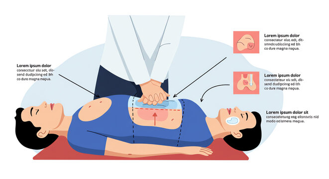 CPR training illustration showing rescue technique