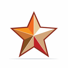 Obraz premium Stylized Five-Pointed Star with Geometric Segments
