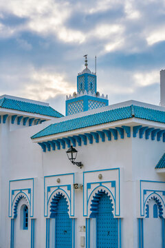 Al Masira mosque minaret architecture in Fnideq Morocco