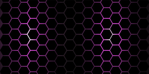 Abstract Neon Hexagonal Technology Pattern © Kentok