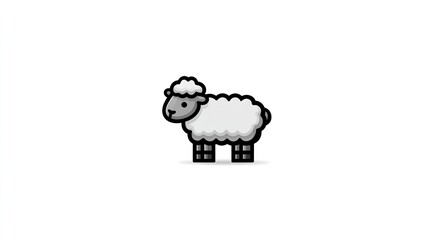 Obraz premium Cartoon sheep illustration on white background vector graphic