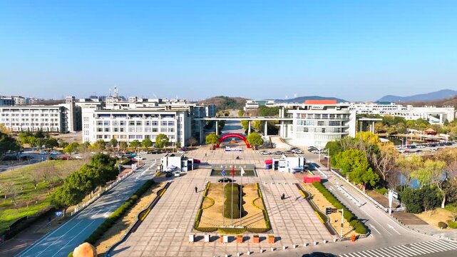 Nanjing University of Aeronautics and Astronautics Campus Under Blue Sky in Nanjing University of Aeronautics and Astronautics, Nanjing, China