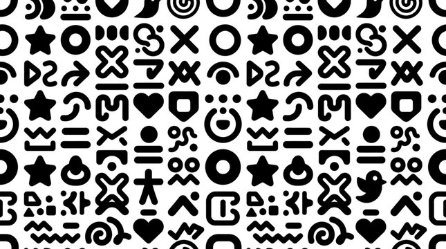 Black and white symbols icons.