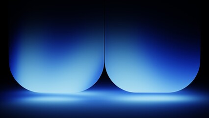 Gradient geometric background with symmetrical domes and blue glow © Photocreo Bednarek