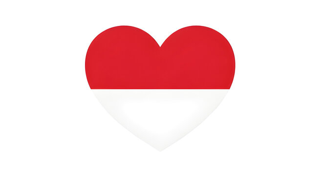 Indonesia Flag Heart PNG &mdash; Ikon Hati Bendera Indonesia PNG