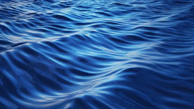 Blue Wave Motion Mystical Ocean Liquid Abstract Loop Background