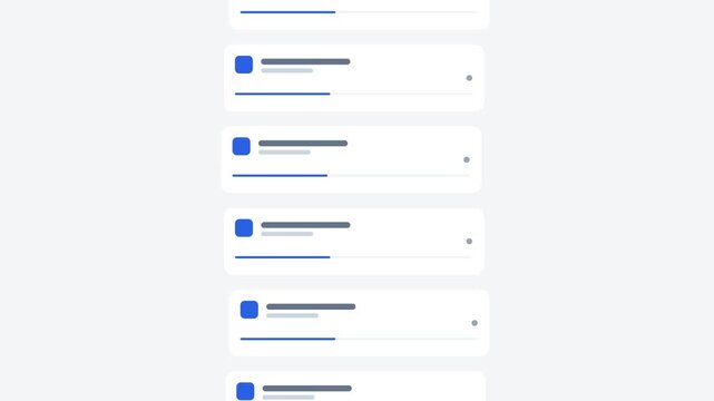 Floating Card Stack Animation Reveals Process Loading Ui Interface