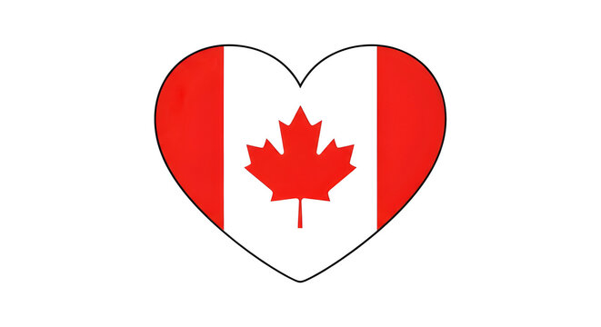 Canada Flag Heart PNG &mdash; Ikon Hati Bendera Kanada PNG