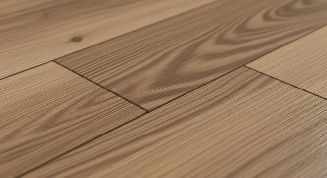 Close up of wood laminate floor plank joints