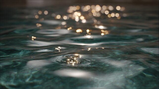 Soft elegant reflections of light shimmer across a smooth water surface creating a serene and luxurious abstract background