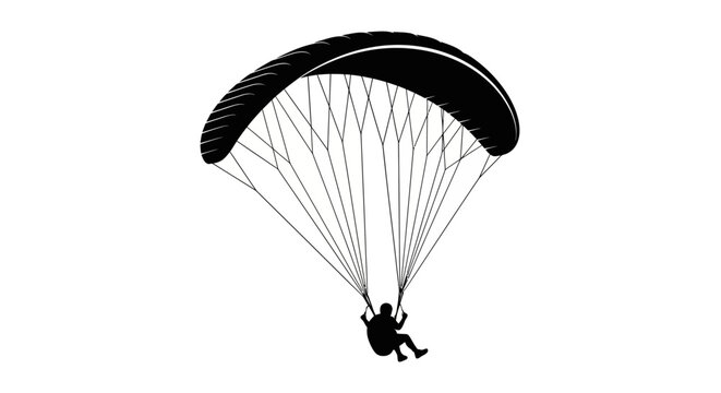 Person paragliding in the air.