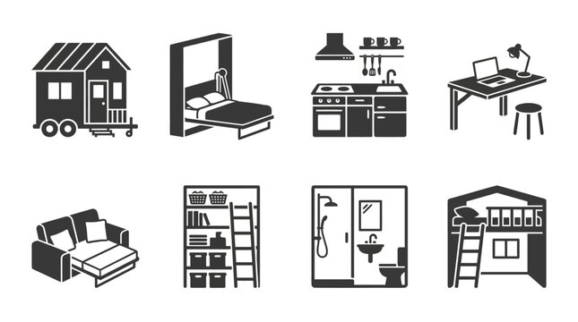 Tiny house interior and exterior designs.