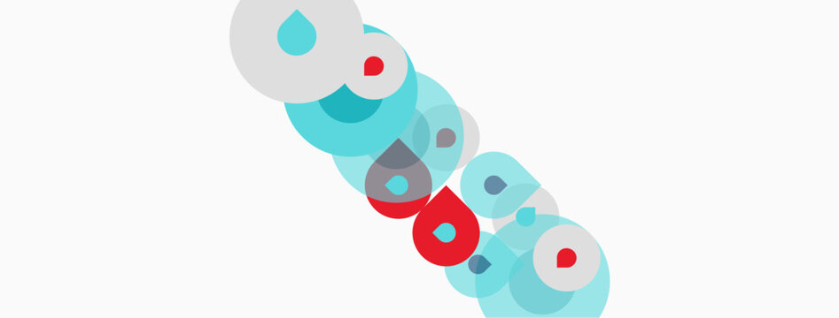 Abstract colorful bubbles form word oppo. Design features overlapping shapes, blue, red, white hues. Minimalist style, clean background.