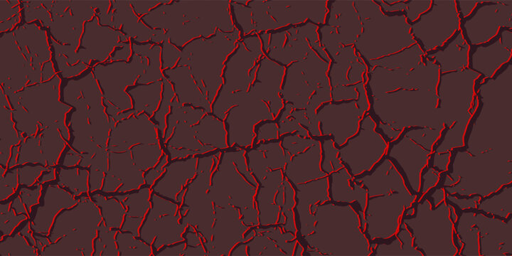 Brown cracked earth background, earthy texture. The background features deep brown tones with a rugged, cracked pattern throughout