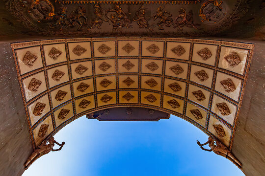 Patuxai Ceiling Mural in Vientiane, Laos