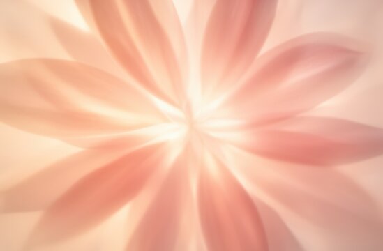 Radiant soft peach flower petal radial abstract background for spring poster and greeting card design