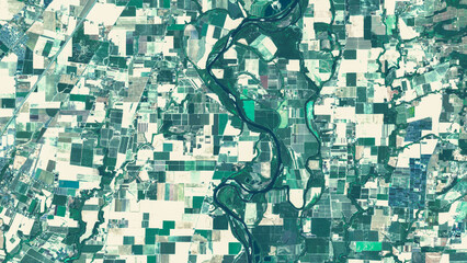 Portland Suburban Area in the USA Viewed from Space – Suburban Landscapes, Farmland and Forests in Satellite Imagery © M. Jurzyk
