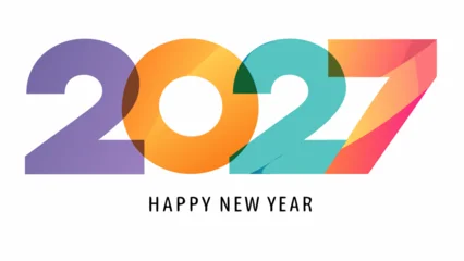 Fototapeten Positive Typografie Colorful 2027 new year graphic with text  © bashanti