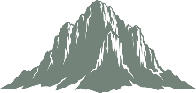 Craggy rock face silhouette with sharp vertical ridges