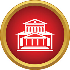 Fototapeta premium Building icon featuring classical architecture with columns, symbolizing law, education, or culture