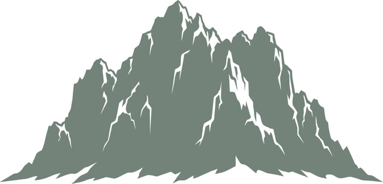 Jagged mountain peak silhouette with sharp rocky ridges