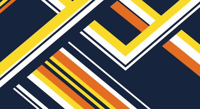 Abstract geometric pattern with diagonal lines and vibrant colors on dark background.