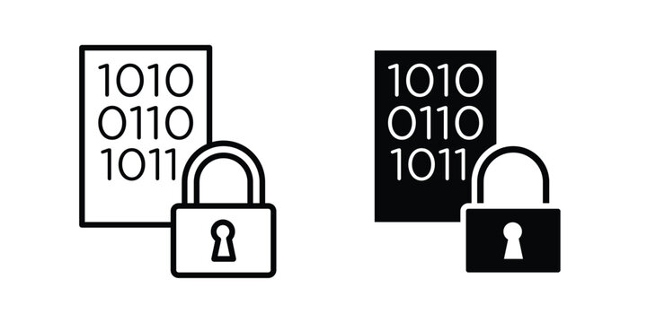 Binary Lock icon illustration simple design elements