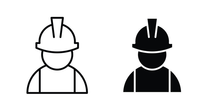 Builder icon illustration simple design elements