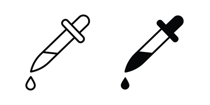 Eye dropper half icon illustration simple design elements