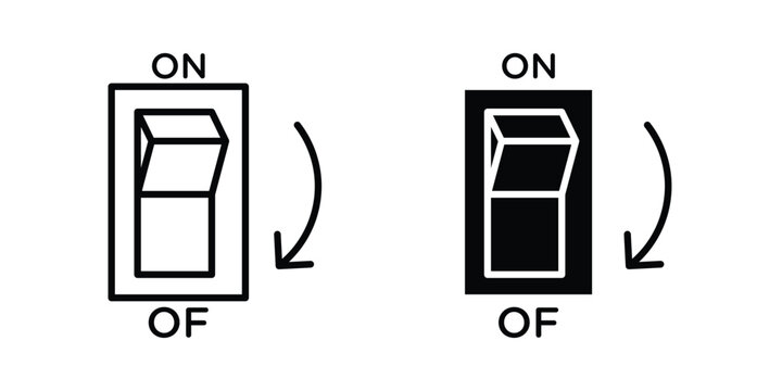 Light switch off icon illustration simple design elements