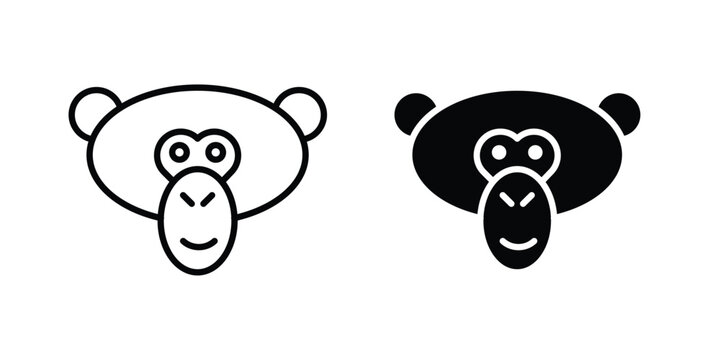 Monkey icon illustration simple design elements