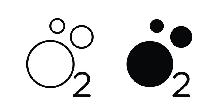 Oxygen O2 icon illustration simple design elements