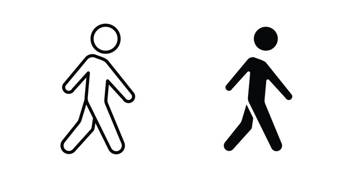 Person walking icon illustration simple design elements