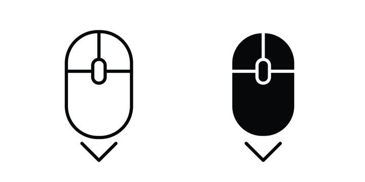 Scroll down computer mouse icon illustration simple design elements