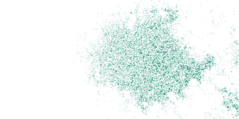 Obraz premium Abstract teal speckles form organic clusters on stark white background, suggesting growth or dispersion in a minimalist, modern aesthetic.